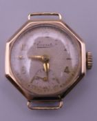 A vintage Everite 9 ct gold ladies wristwatch, in working order.