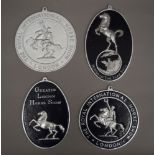 Four National Horse Show plaques. The largest each 21.5 cm high.