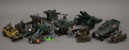 A quantity of various Britains, Dinky Toys and Minic Military models.