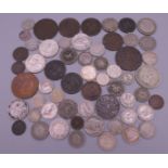 A bag of coins, including silver.