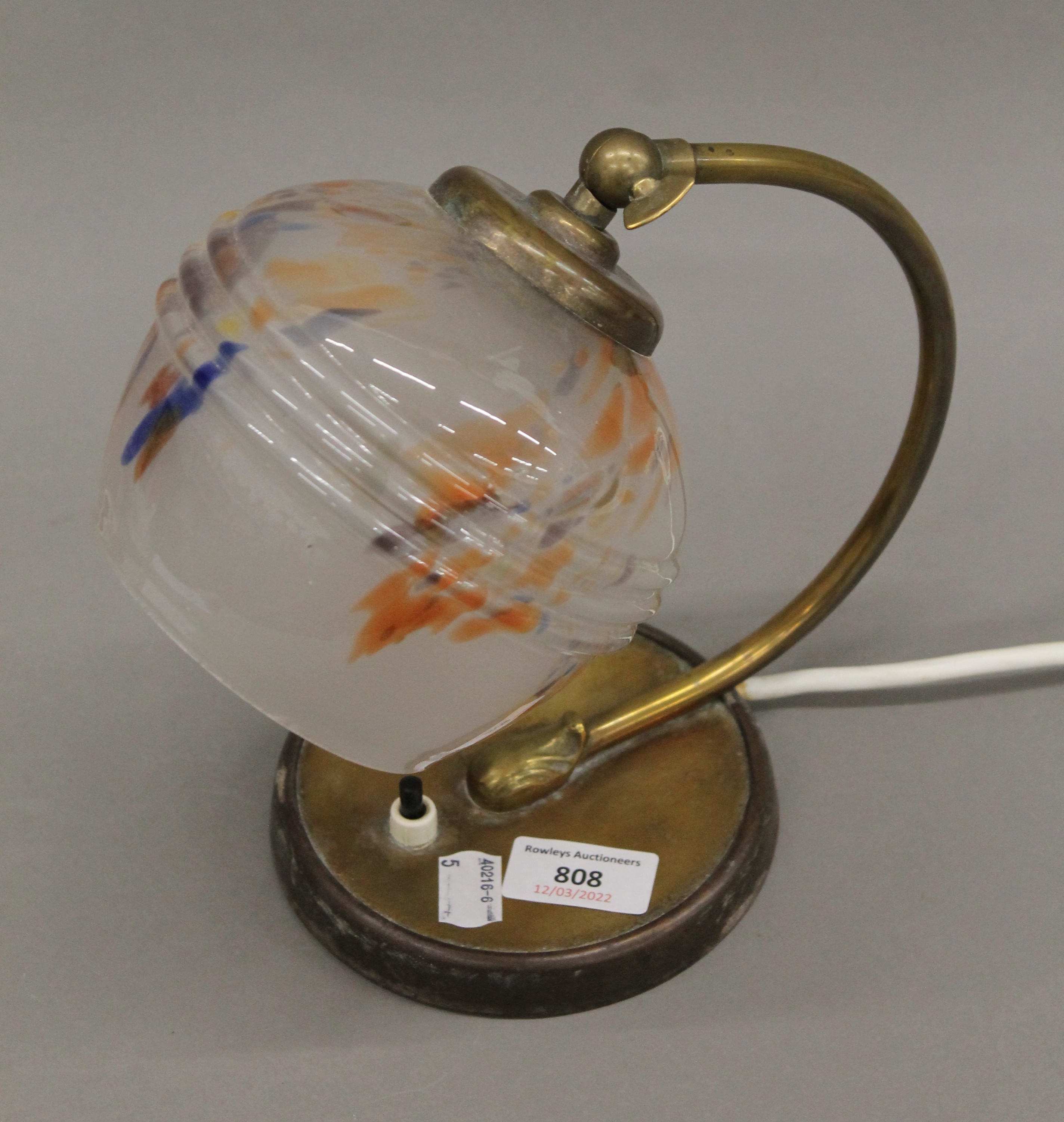 An Art Deco 1930s student's lamp. 23 cm high. - Image 2 of 5