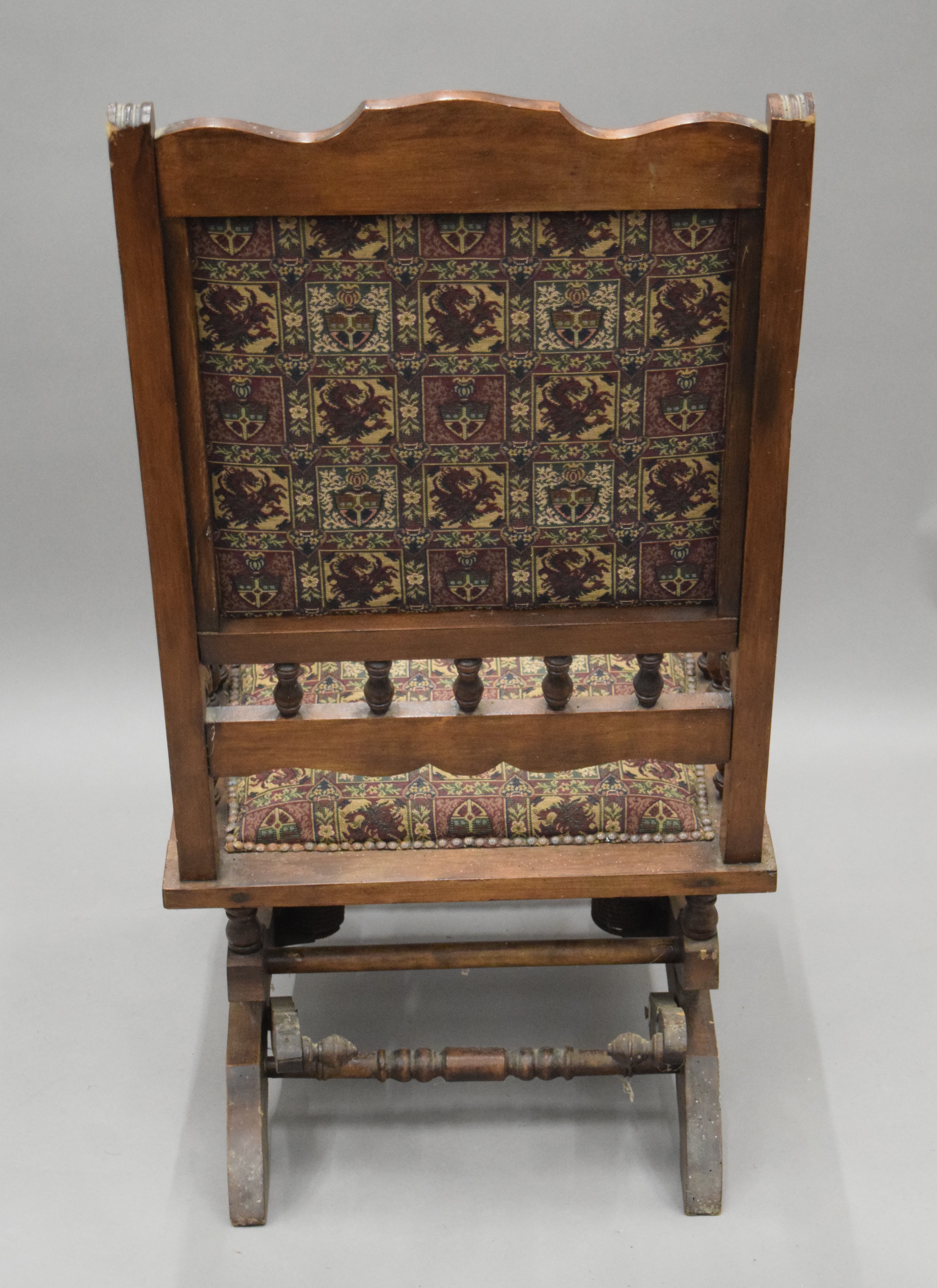 A Victorian walnut rocking chair. 54 cm wide. - Image 8 of 9