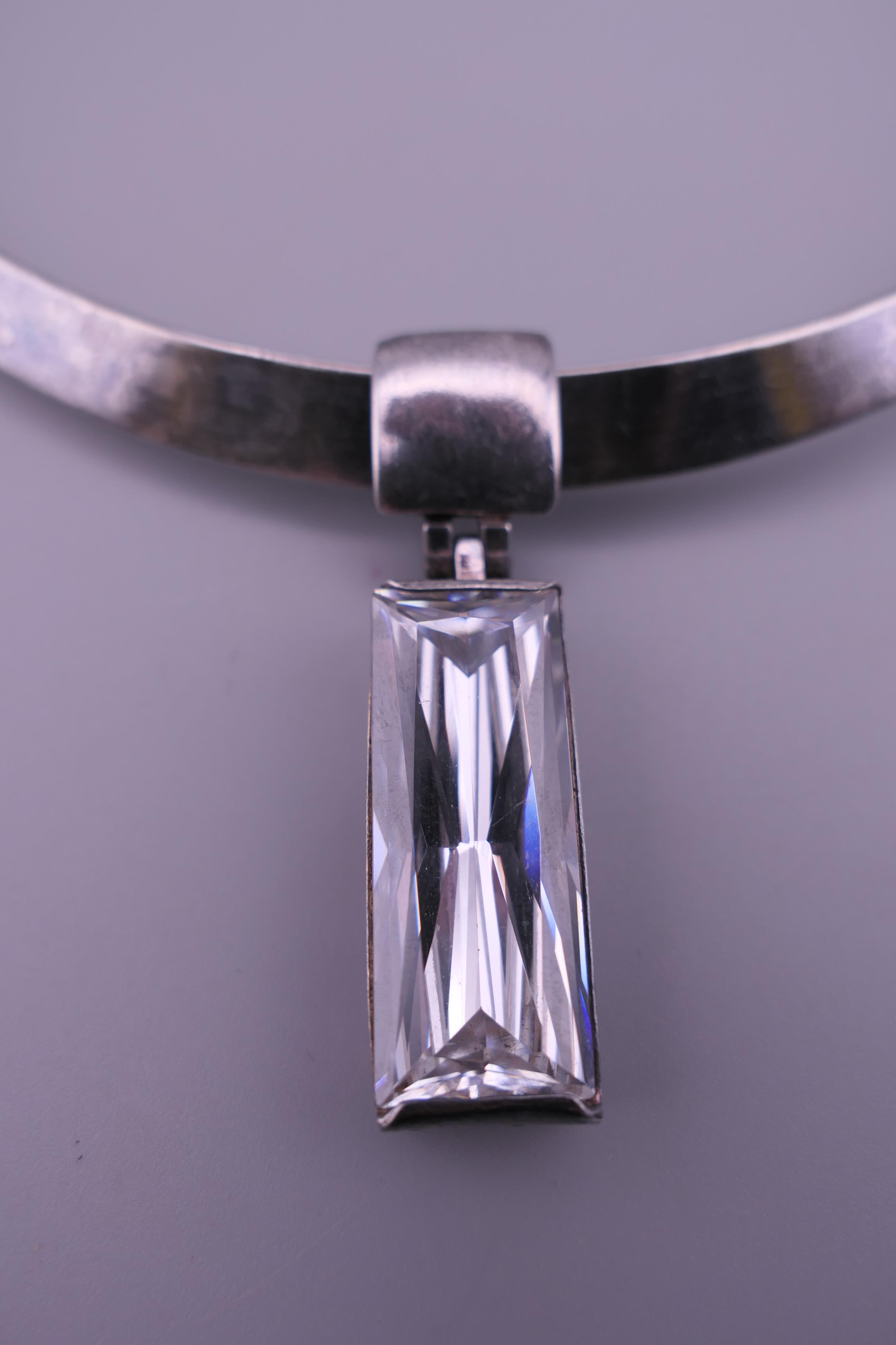 A French silver necklace. - Image 2 of 5