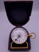 An unusual Victorian compass in a fitted leather case.