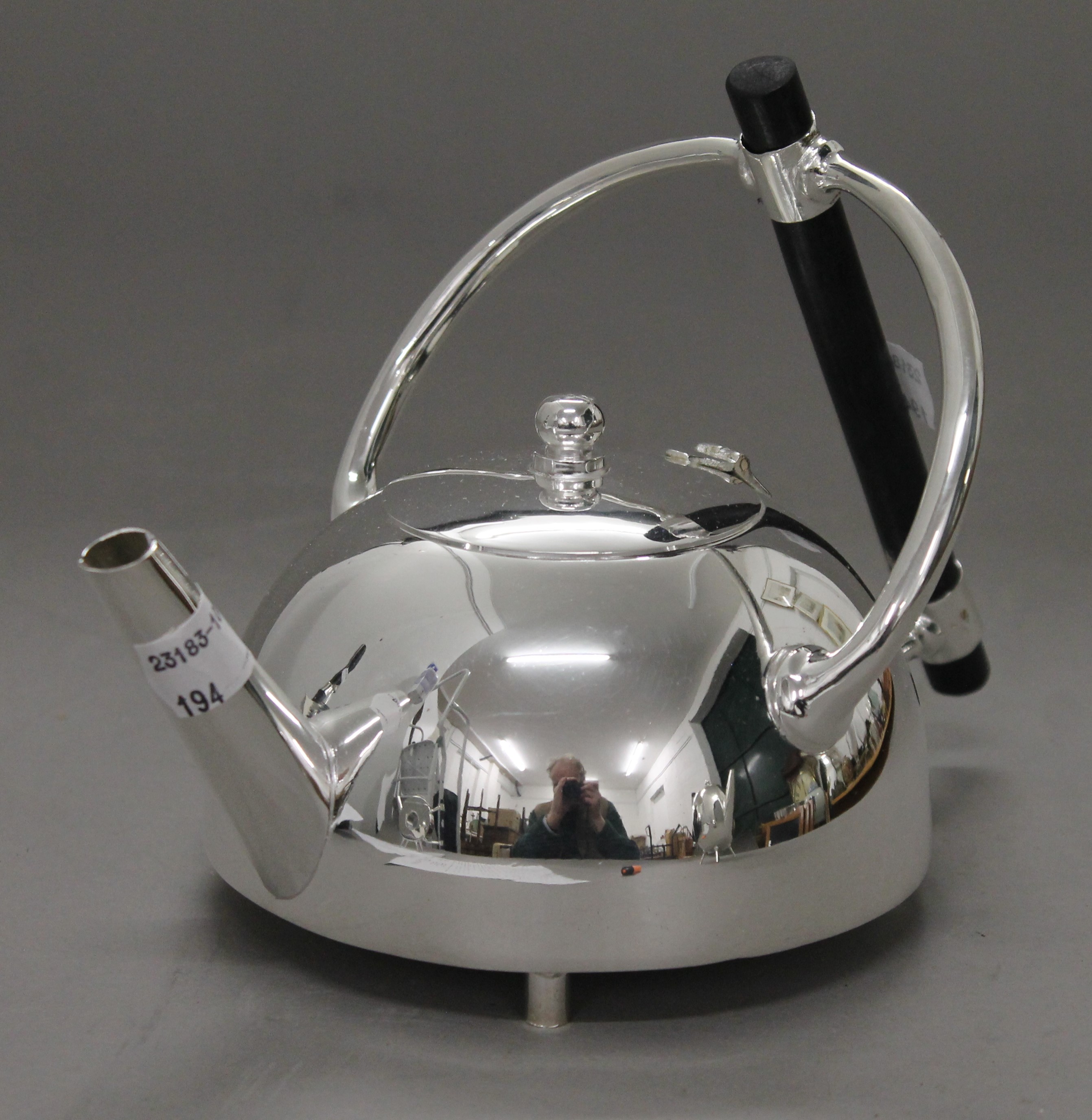 A Christopher Dresser style teapot. 15 cm high. - Image 2 of 4