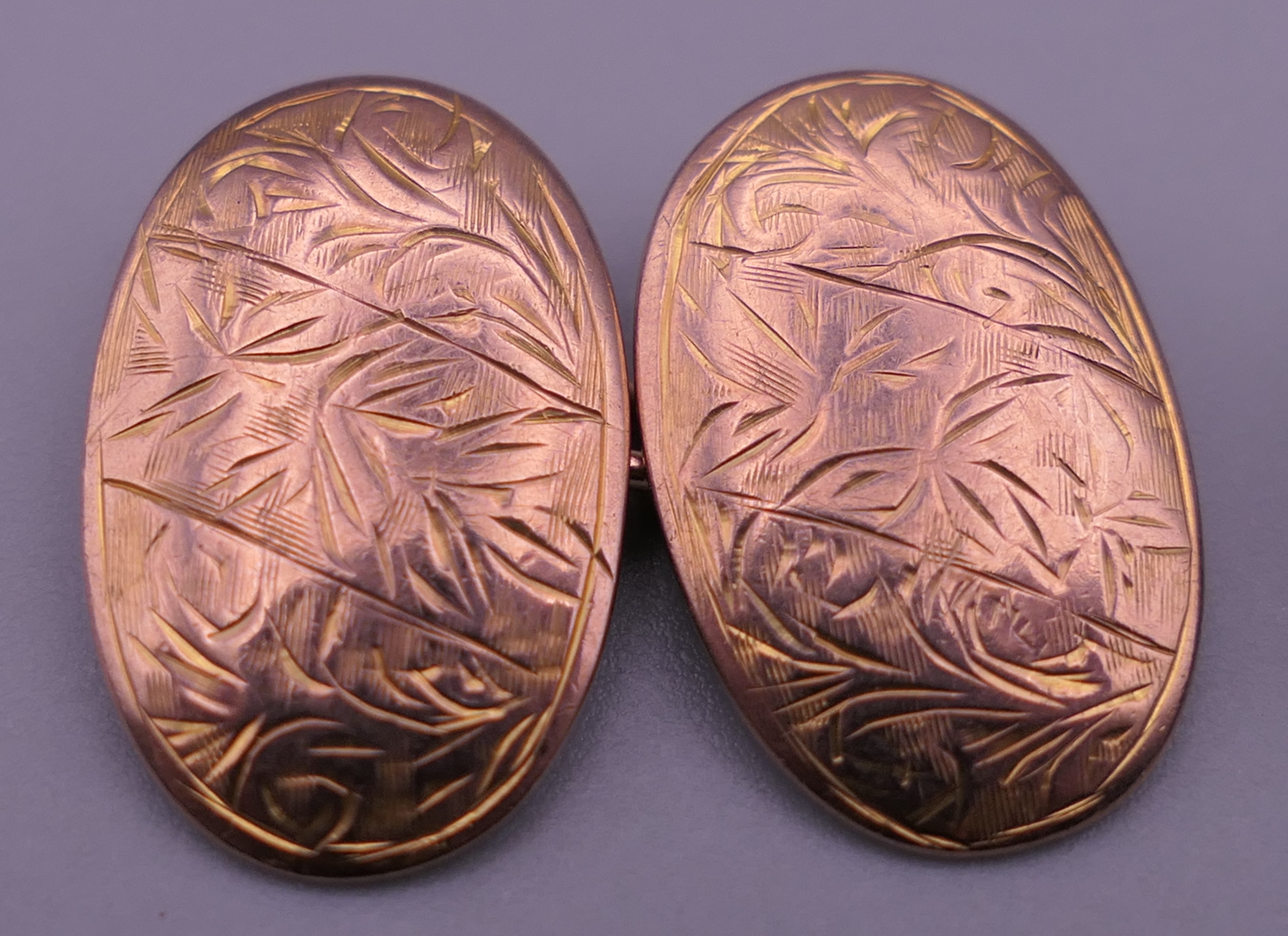 A pair of 9 ct rose gold cufflinks. 4.8 grammes. - Image 2 of 7
