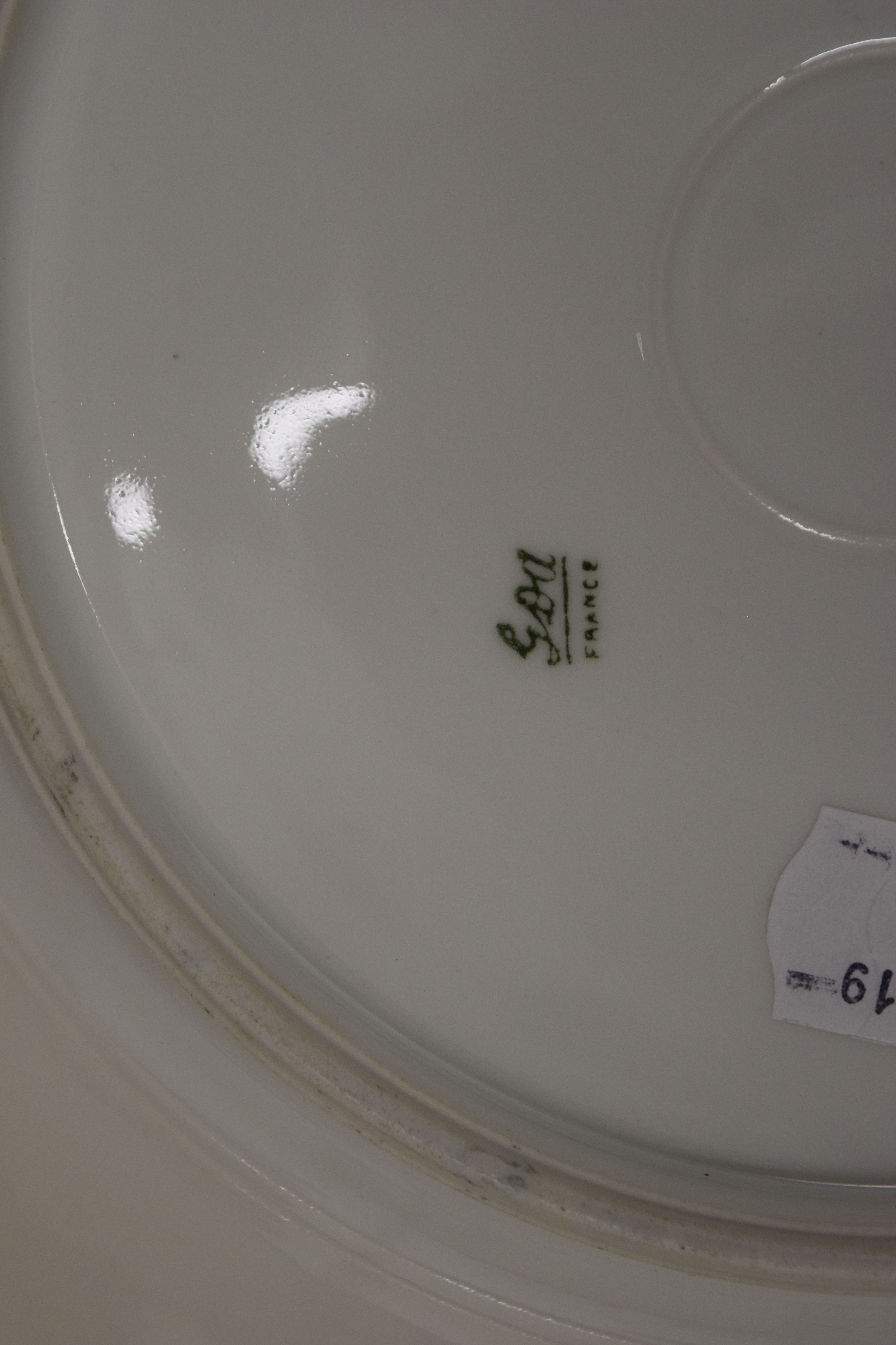 A Continental porcelain plate painted with cattle, signed L Malerbaud. 23 cm diameter. - Image 3 of 3