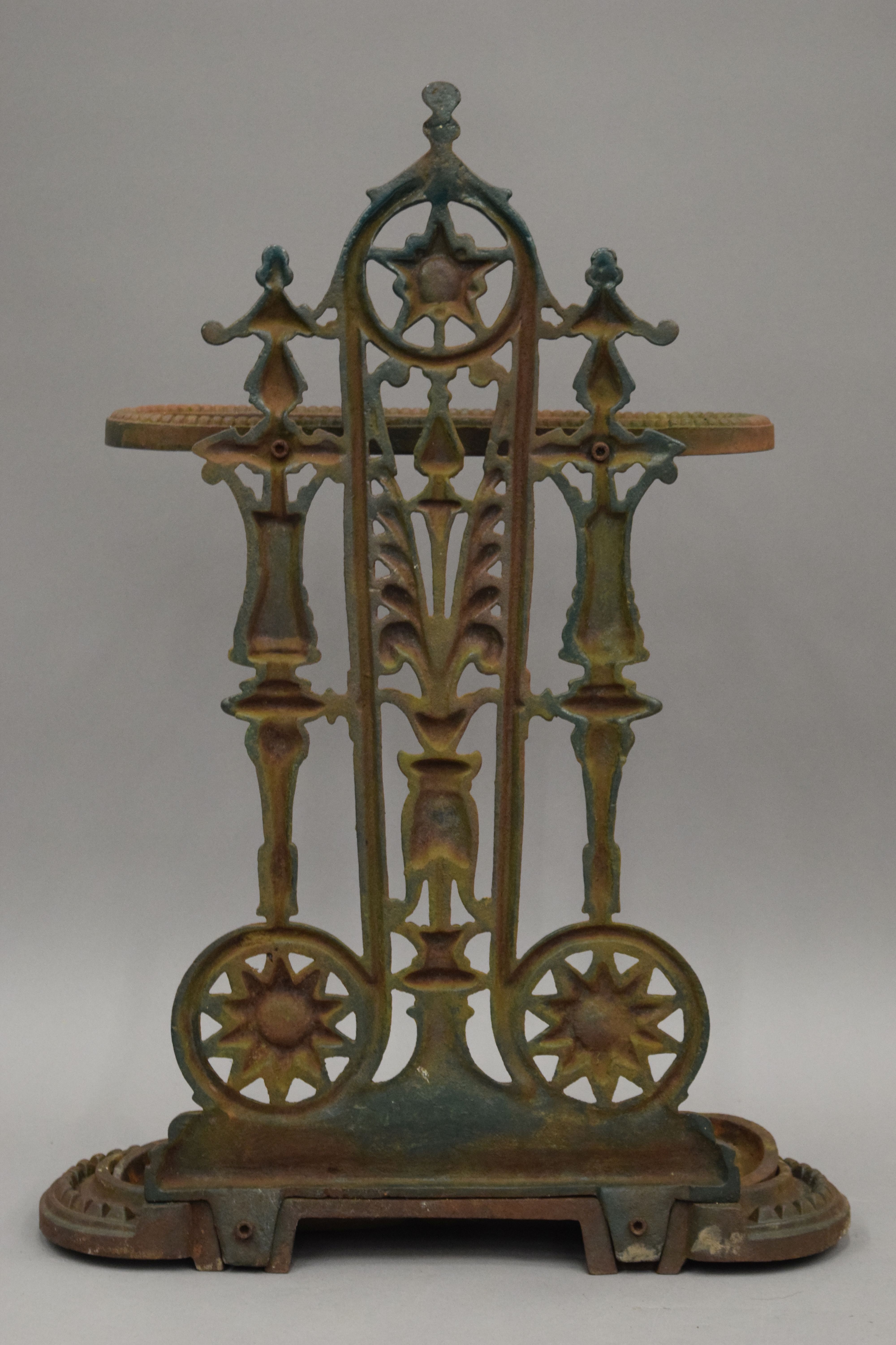 A Victorian cast iron stick stand. 67 cm high. - Image 3 of 3