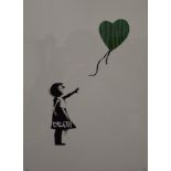 DEATH NYC, Banksy Girl and Balloon, print, framed and glazed. 41.5 x 51.5 cm.