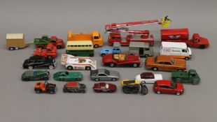 A quantity of die cast toys, including Dinky and Corgi.