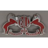 A Bill of Birmingham aluminium advertising badge. 11 cm wide.