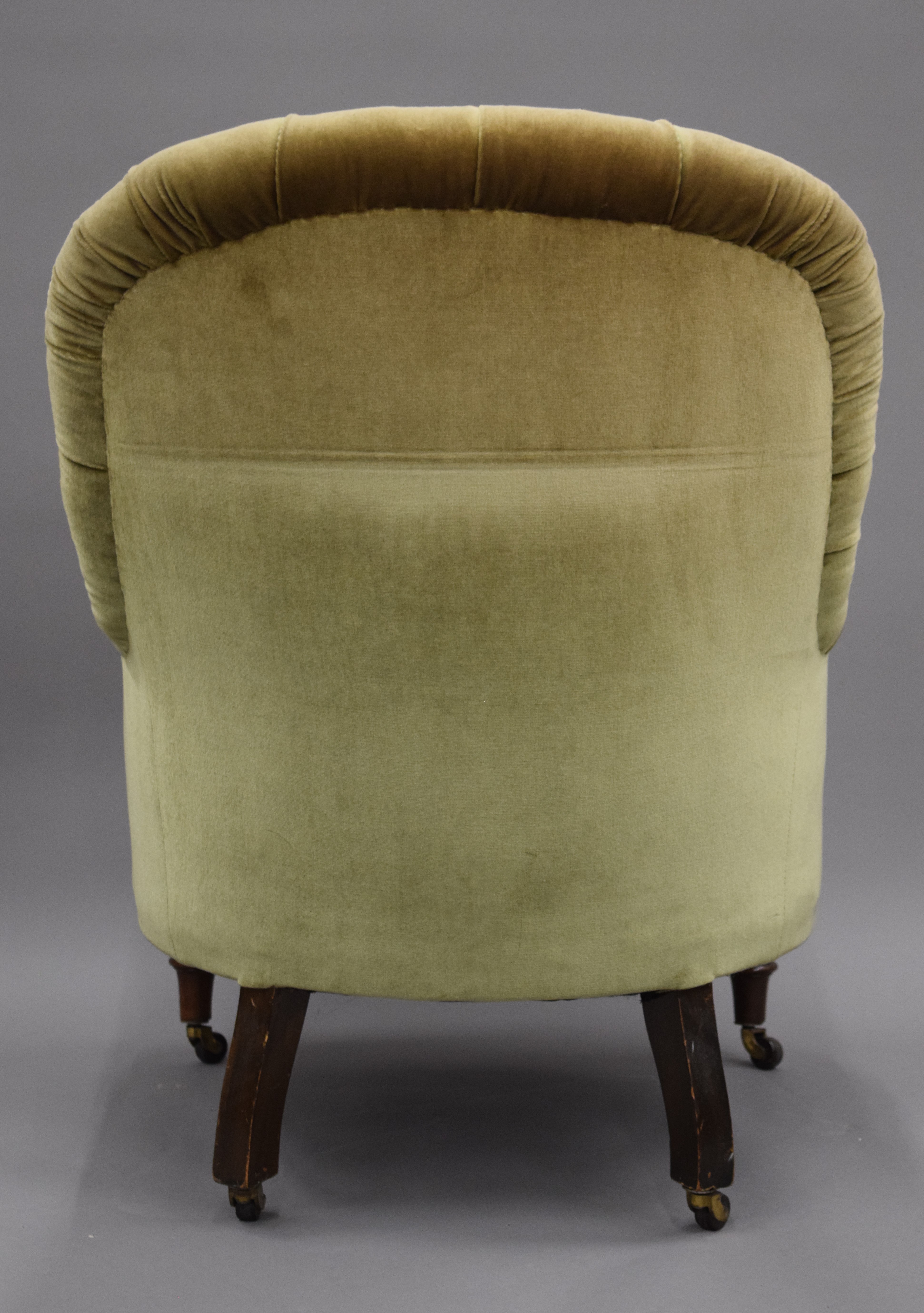 A Victorian upholstered button back arm chair. 65 cm wide. - Image 7 of 7