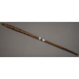 A South Seas/Aboriginal painted wooden fishing spear. 78.5 cm long.