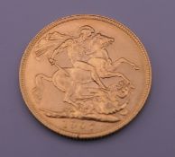 A 1907 sovereign. 8 grammes.