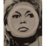 A 20th century Pop Art print of Brigitte Bardot, housed in a persplex box frame. 61.5 x 61.