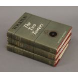 J R R Tolkien, The Lord of the Rings, revised edition, in three volumes.