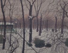 GERALD MYNOTT (born 1957) British (AR), Snowy Scene, signed and numbered 15/250 in pencil to margin,