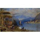 PHILLIP VAN DER BROWNE, Lake Como, watercolour, dated 1870, framed and glazed. 47 x 28 cm.