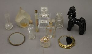 A collection of vintage perfume bottles.