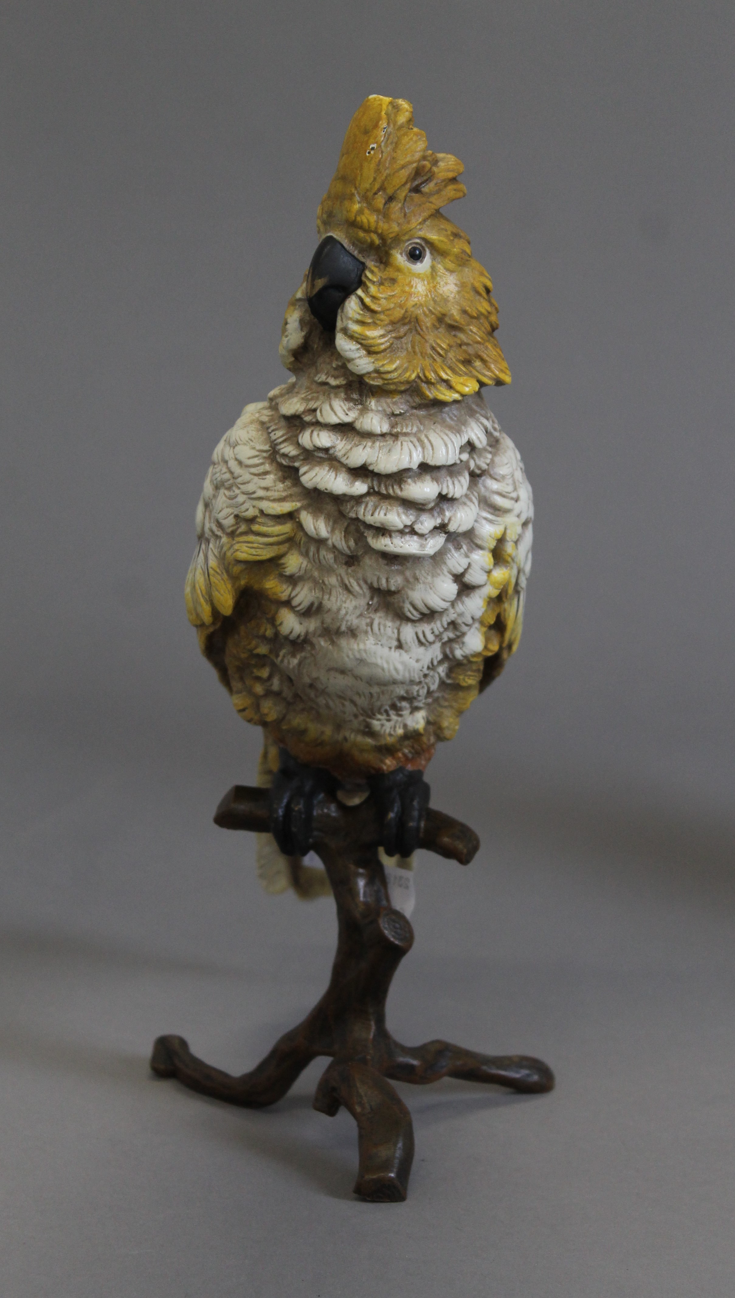 A cold painted bronze model of a parrot. 30 cm high. - Image 2 of 4