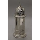 A silver sugar caster. 16 cm high. 6.2 troy ounces.