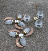 A pair of ceiling lights and another.