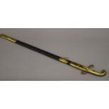 A 19th century Russian/Turkish sword in scabbard. 88.5 cm long.