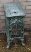 A late 19th/early 20th century French enamelled wood burning stove.