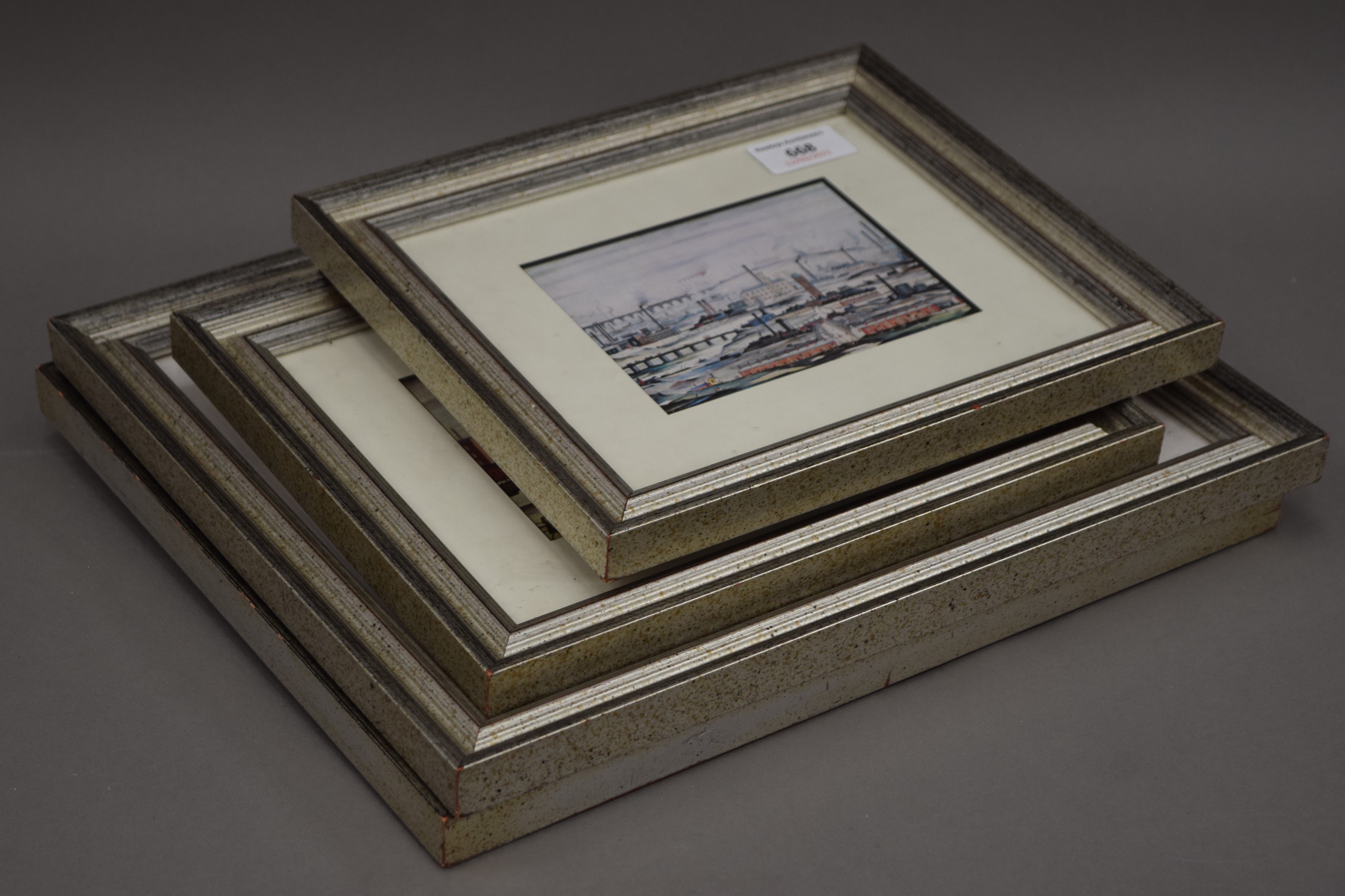 Four L S Lowry prints, each framed and glazed. The largest 34.5 x 29 cm overall. - Image 2 of 6