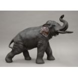 A Japanese Genryussi Seiya Meiji bronze elephant, signed Seiya Sei. 36 cm high.