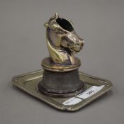 An Elkington and Co silver plated table vesta formed as a horse's head. 10 cm high.