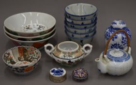 A collection of Oriental ceramics.