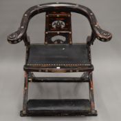 A Chinese folding chair. 82 cm wide.