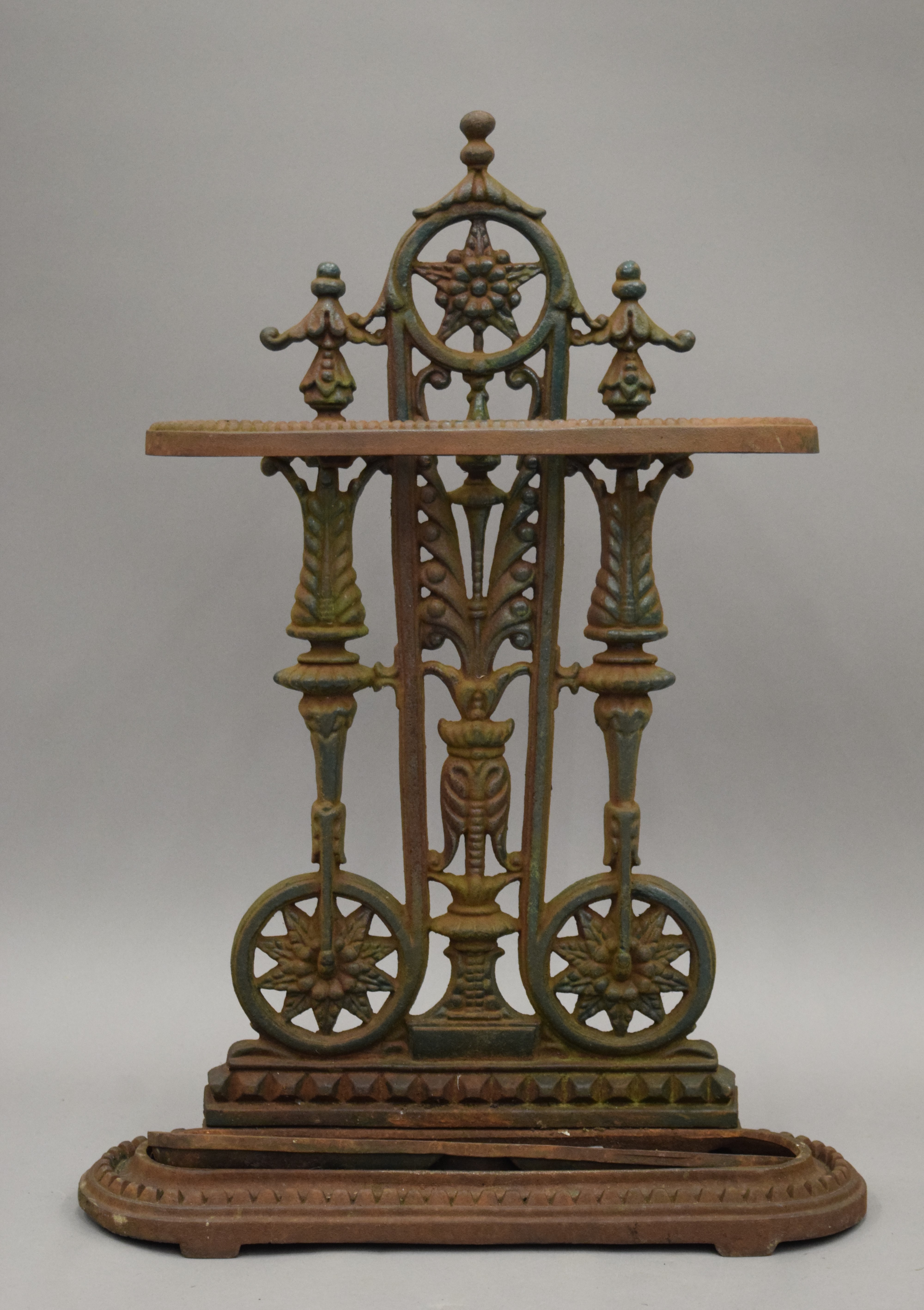 A Victorian cast iron stick stand. 67 cm high. - Image 2 of 3