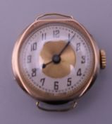 A vintage 9 ct rose gold two tone dial ladies wristwatch, in working order.