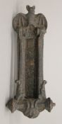 An A Kenrick and Sons cast iron letter box/knocker. 24 cm high.
