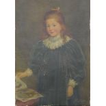 19TH CENTURY SCHOOL, Portrait of a Young Girl, oil on canvas, signed A R Dickson, unframed. 25 x 35.