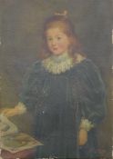 19TH CENTURY SCHOOL, Portrait of a Young Girl, oil on canvas, signed A R Dickson, unframed. 25 x 35.