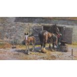 DAVID SHEPHERD (1931-2017) British, Shoeing Time, limited edition print, signed in pencil to margin,