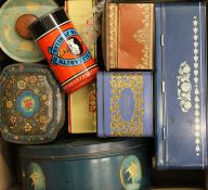 A collection of vintage tins.