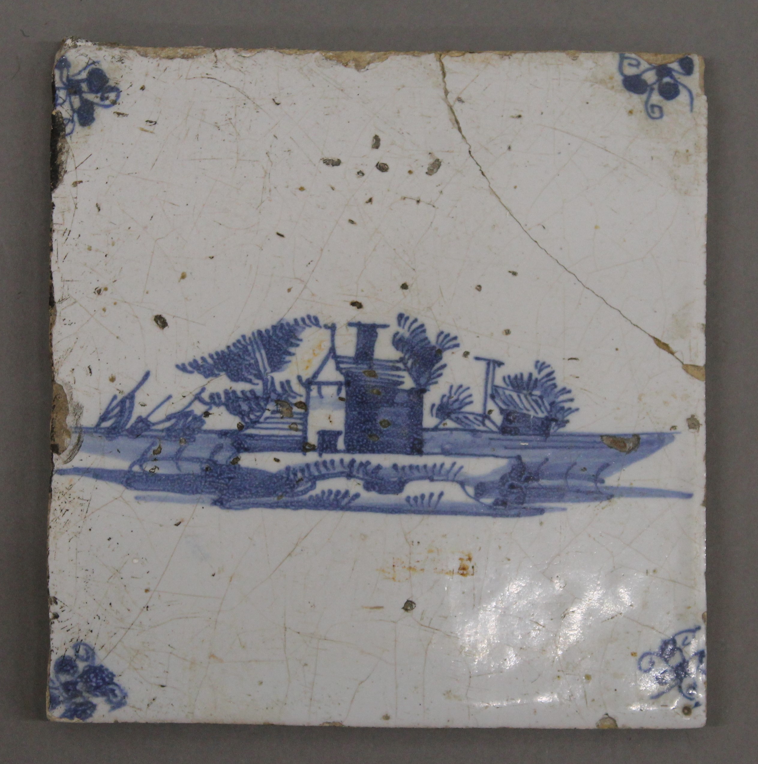 Five 19th century Delft tiles. Each approximately 12 cm square. - Image 2 of 11