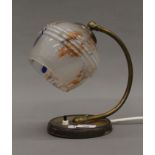 An Art Deco 1930s student's lamp. 23 cm high.