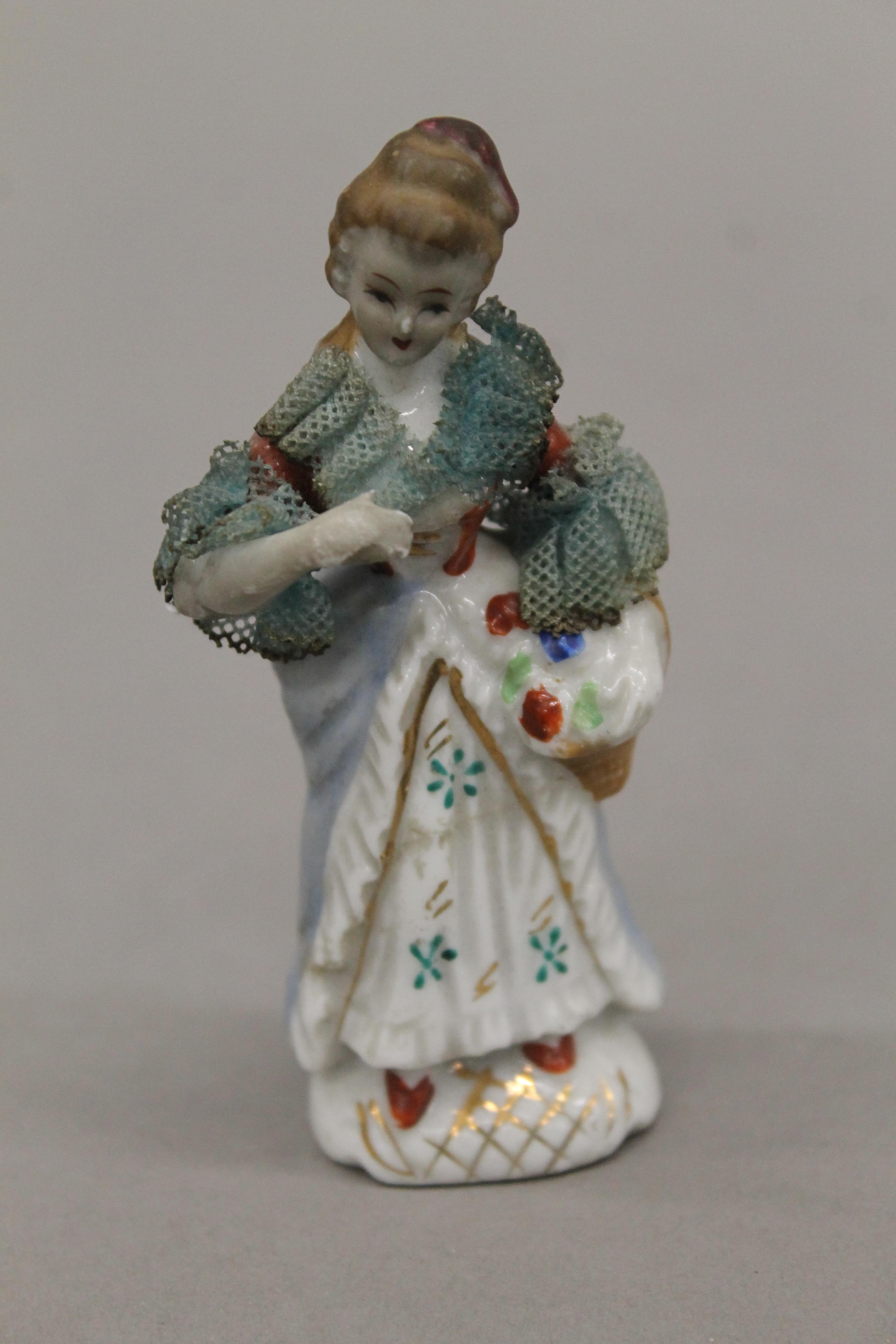 Eight Continental porcelain figurines, including Weiss. - Image 18 of 21