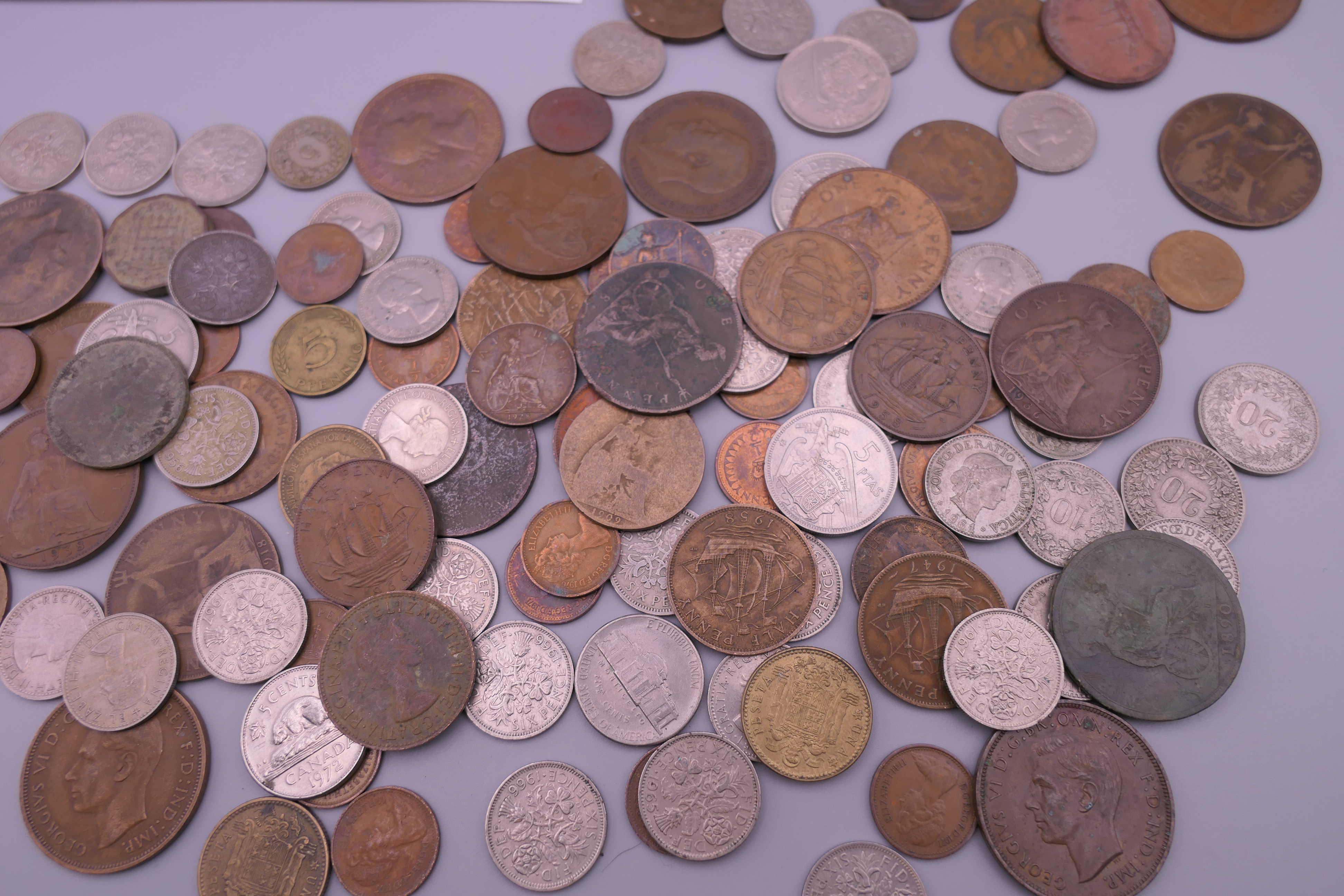 A bag containing old £1 notes and various coins. - Image 7 of 7