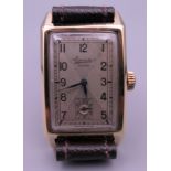 A vintage 9 ct gold Everite King wristwatch, in working order.