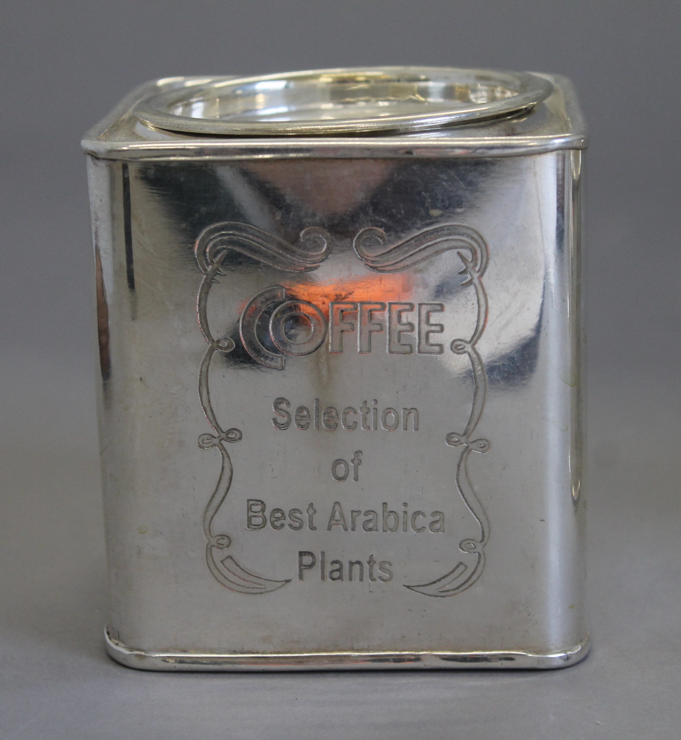 A set of three silver plated coffee and sugar tins. - Image 4 of 4