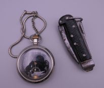 A military pocket knife 1942 SP and a military pocket watch 18288F Williamson London Ltd 18288F.