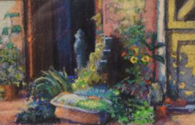 MARK GOLDSWORTHY, Mary's Back Door, pastel on paper, framed and glazed. 21.5 x 14 cm.