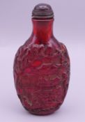 A Chinese snuff bottle. 8.5 cm high.
