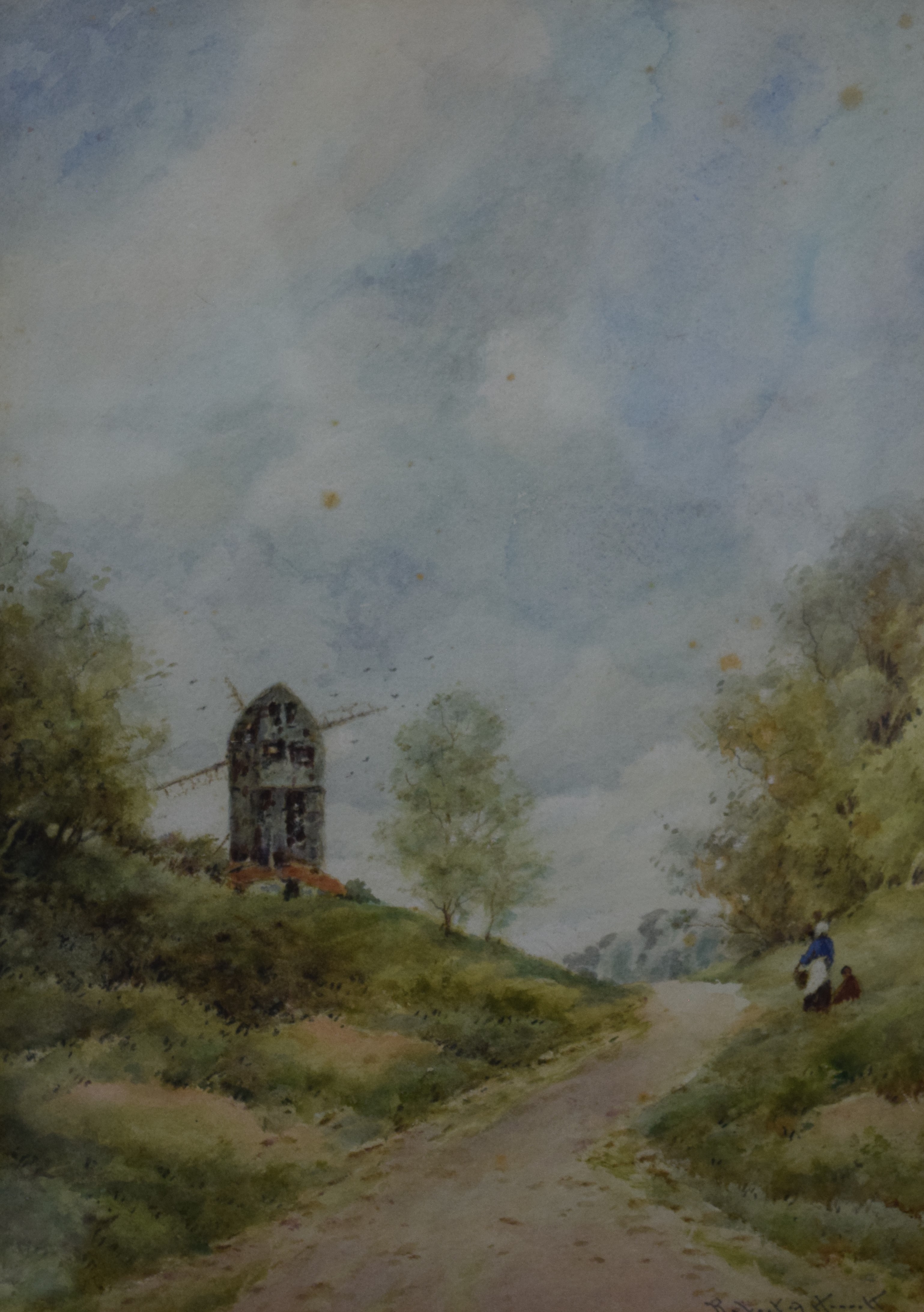 ROBERT J HEWITT, Derelict Sussex Mill, watercolour, signed in pencil and titled to the mount,